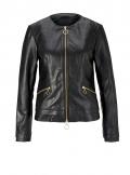 Designer-Lammnappalederjacke schwarz