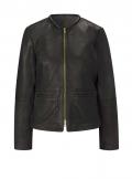 Designer-Lammnappalederjacke schwarz