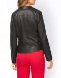 Designer-Lammnappalederjacke schwarz