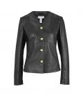 Designer- Lammnappalederjacke schwarz