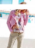 Designer-Lammnappalederjacke softpink