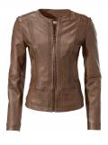 Designer-Lammnappalederjacke taupe