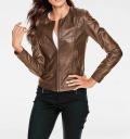 Designer-Lammnappalederjacke taupe