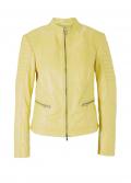 Designer-Lammnappalederjacke zitrone