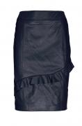 Designer-Lammnappalederrock marine