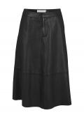 Designer-Lammnappalederrock schwarz