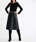Designer-Lammnappalederrock schwarz
