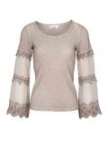 Designer-Langarmshirt mit Spitze sand-used