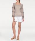 Designer-Langarmshirt mit Spitze sand-used
