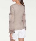 Designer-Langarmshirt mit Spitze sand-used