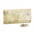 Designer-Leder-Clutch goldfarben