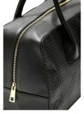 Designer-Leder-Henkeltasche schwarz