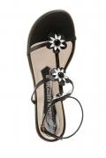 Designer-Leder-Sandalette schwarz