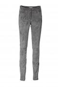 Designer-Leder-Stretchhose silbergrau