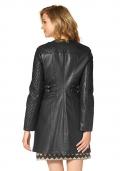 Designer-Lederimitat-Mantel schwarz