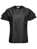 Designer-Lederimitat-Shirt schwarz
