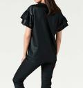 Designer-Lederimitat-Shirt schwarz