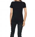 Designer-Lederimitat-Shirt schwarz-taupe