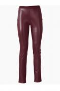 Designer-Lederimitat-Stretchhose bordeaux