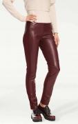 Designer-Lederimitat-Stretchhose bordeaux