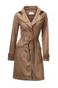 Designer-Lederimitat-Trenchcoat braun