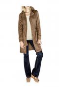 Designer-Lederimitat-Trenchcoat braun