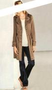 Designer-Lederimitat-Trenchcoat braun