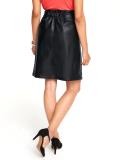 Designer-Lederimitat-Wickelrock schwarz