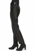 Designer-Lederimitathose schwarz