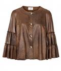 Designer-Lederimitatjacke cognac