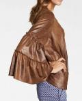 Designer-Lederimitatjacke cognac