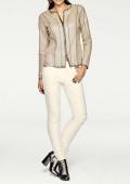 Designer-Lederimitatjacke sand-metallic