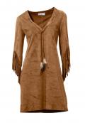 Designer-Lederimitatkleid camel
