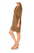 Designer-Lederimitatkleid camel