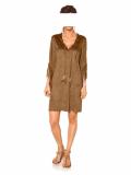 Designer-Lederimitatkleid camel