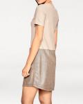 Designer-Lederimitatkleid sand-metallic