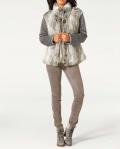 Designer-Lederimitatleggings taupe