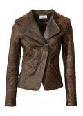 Designer-Lederjacke braun