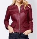 Designer-Lederjacke kirsche