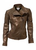 Designer-Lederjacke kupferbraun