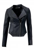 Designer-Lederjacke marine