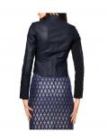 Designer-Lederjacke marine