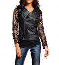 Designer-Lederjacke schwarz Leo