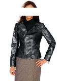 Designer-Lederjacke schwarz metallic Gr. 40