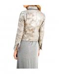 Designer-Lederjacke silber metallic