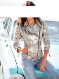 Designer-Lederjacke silber metallic