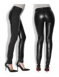 Designer-Lederleggings schwarz