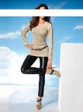 Designer-Lederleggings schwarz