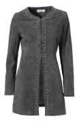Designer-Ledermantel grau