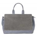 Designer-Ledertasche grau